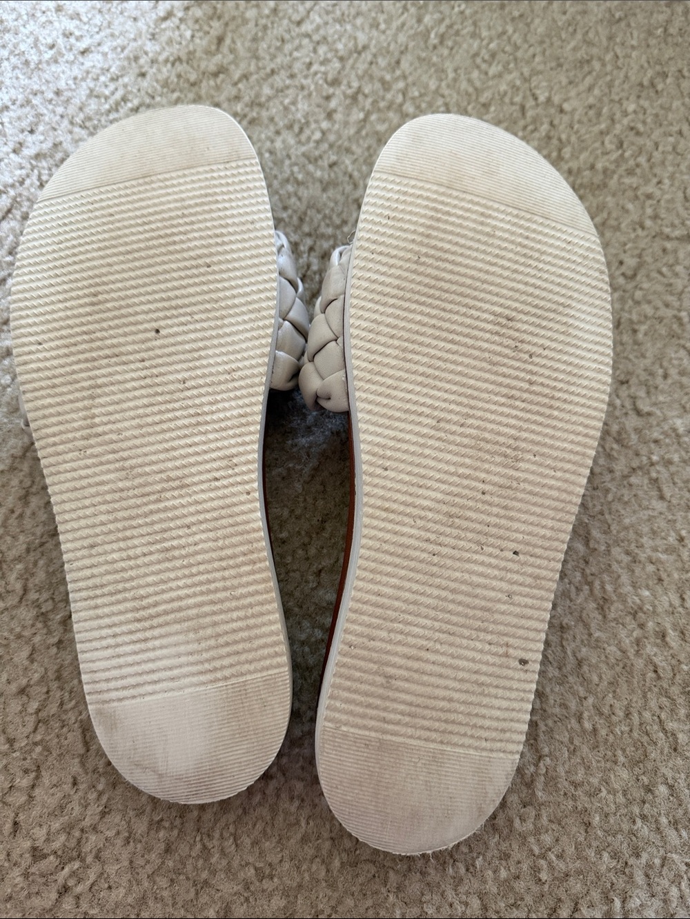 torrid White Braided Slide Sandals with Brown Footbed size 12 - Picture 2 of 3